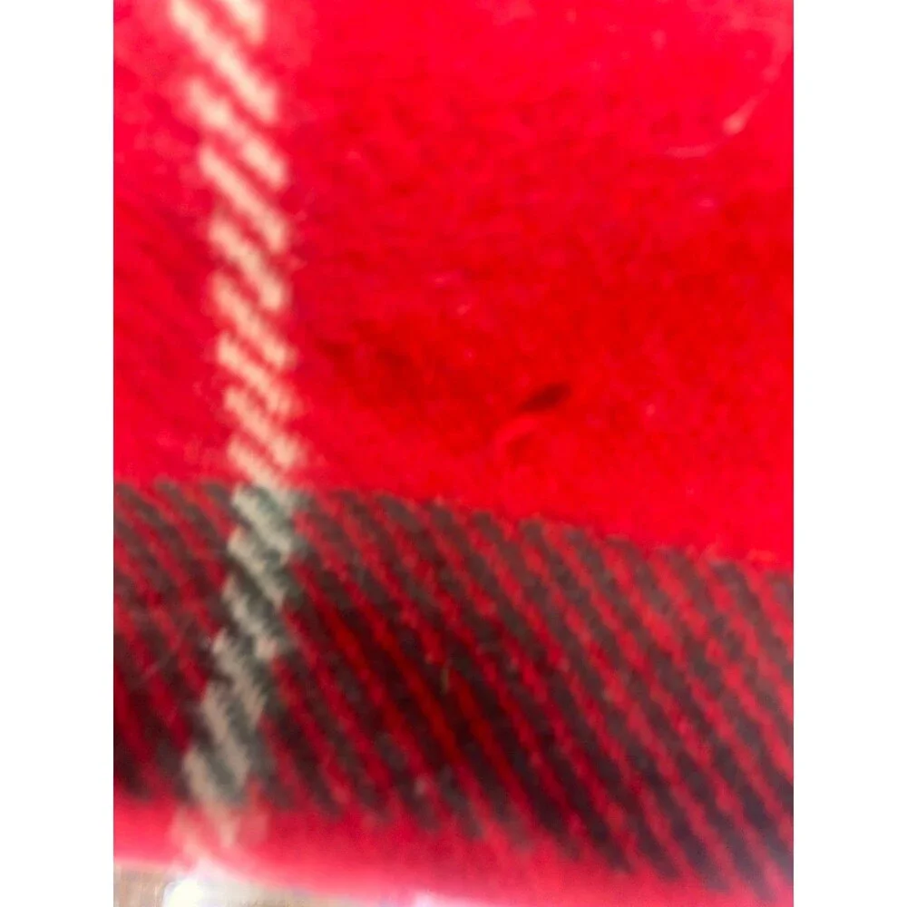 Red and Black Vintage tartan wool blanket